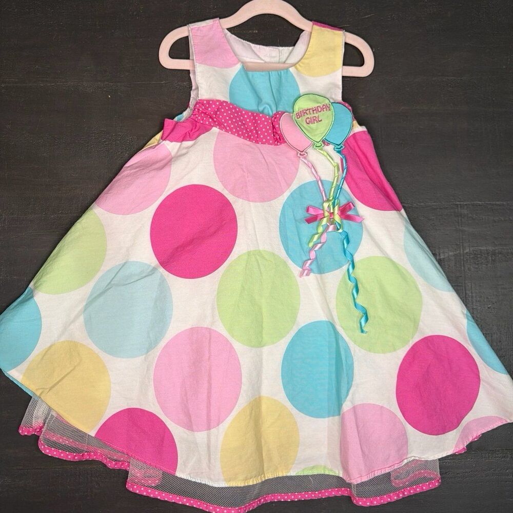 Girls Birthday Bonnie Jean Polka Dot Party Dress-24M